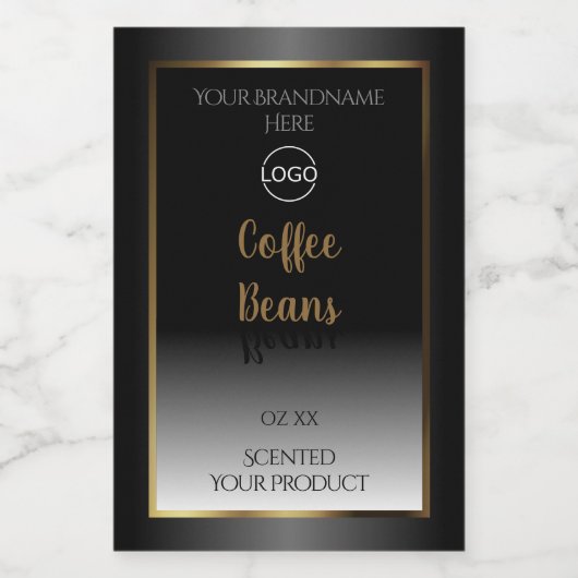 Luxe zwart-wit Gold-etiket met Logo Voedselcontainer Etiket (Enkel label)
