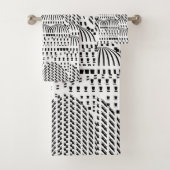 LUXE ZWART-WIT GOLVEND BAD HANDDOEK (Insitu)