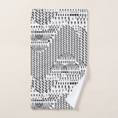 LUXE ZWART-WIT GOLVEND BAD HANDDOEK (Handdoek)