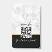 Luxe Zwart Wit Gouden Marmeren Notaris Badge (Achterkant)