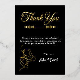 Luxe Zwart & Wit Huwelijk Chic Artistiek Paar Folie Uitnodiging