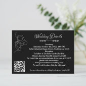 Luxe Zwart & Wit Huwelijk Chic Artistiek Paar Informatiekaartje (Staand voorkant)