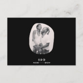 Luxe Zwart & Wit Huwelijk Chic Artistiek Paar Informatiekaartje (Achterkant)