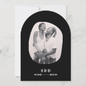 Luxe Zwart & Wit Huwelijk Chic Artistiek Paar Kaart (Achterkant)