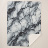 Luxe zwart-wit marmeren pluche deken (Voorkant)