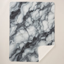 Luxe zwart-wit marmeren pluche deken