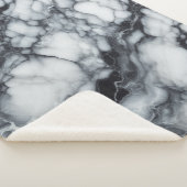 Luxe zwart-wit marmeren pluche deken (3/4)