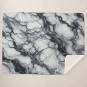 Luxe zwart-wit marmeren pluche deken (Voorkant (horizontaal))