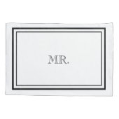 Luxe zwart-wit meneer & mevrouw kussensloop (Achterkant-Links)