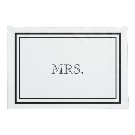 Luxe zwart-wit meneer & mevrouw kussensloop (Achterkant-Rechts)