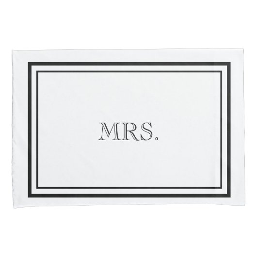 Luxe zwart-wit meneer & mevrouw kussensloop (Voorkant-Rechts)