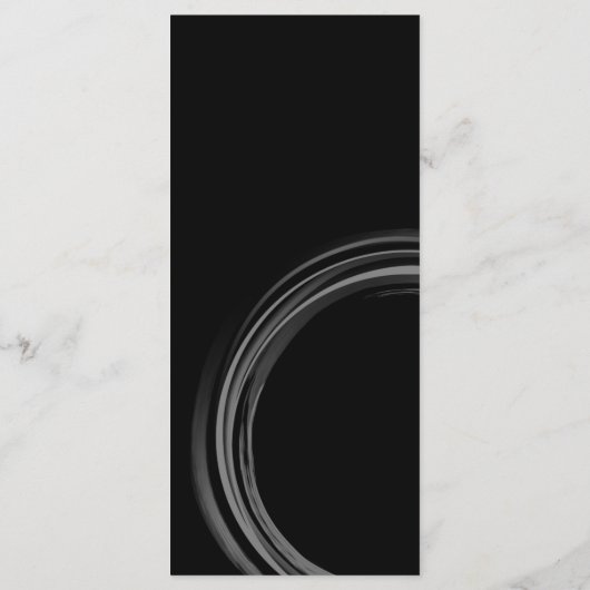 Luxe Zwart-Wit met Zilveren Ring Initiaal Menu (Achterkant)