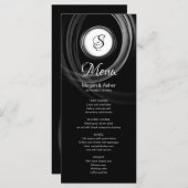 Luxe Zwart-Wit met Zilveren Ring Initiaal Menu (Voorkant / Achterkant)