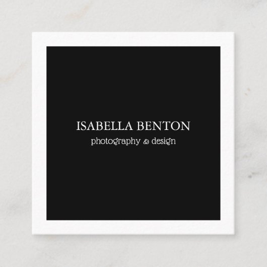 Luxe zwart-wit moderne minimalistische QR-code Vierkante Visitekaartje (Voorkant)