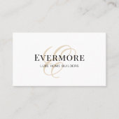 Luxe Zwart Wit Monogram Thuis Bouwbedrijf QR Code Visitekaartje (Voorkant)
