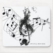 Luxe zwart-wit muzieknoot muismat (Voorkant)