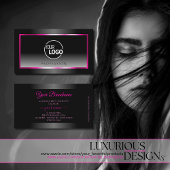 Luxe Zwart-wit Ombre Roze Lijst Logo Visitekaartje