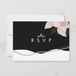 Luxe  zwart-wit RSVP w maaltijdkeuzes