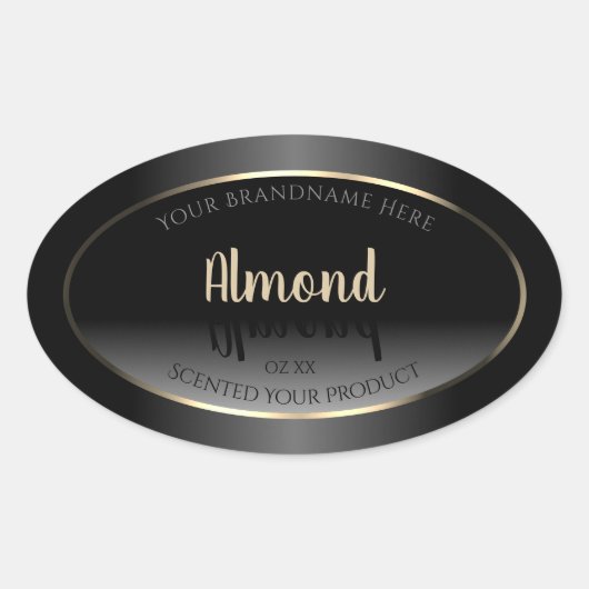 Luxe zwart-witlabel Gold-Lijst Ovale Sticker (Voorkant)