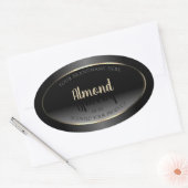 Luxe zwart-witlabel Gold-Lijst Ovale Sticker (Envelop)