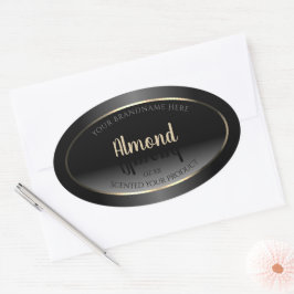 Luxe zwart-witlabel Gold-Lijst Ovale Sticker