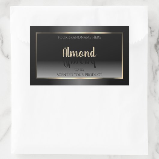 Luxe zwart-witlabel Gold-Lijst Rechthoekige Sticker (Tas)