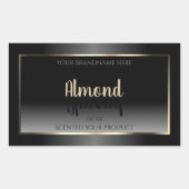 Luxe zwart-witlabel Gold-Lijst Rechthoekige Sticker (Voorkant)