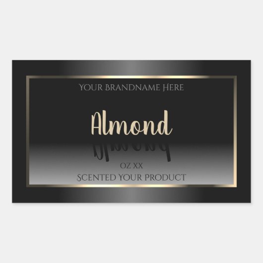 Luxe zwart-witlabel Gold-Lijst Rechthoekige Sticker (Voorkant)