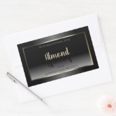 Luxe zwart-witlabel Gold-Lijst Rechthoekige Sticker (Envelop)