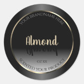 Luxe zwart-witlabel Gold-Lijst Ronde Sticker (Voorkant)