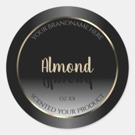 Luxe zwart-witlabel Gold-Lijst Ronde Sticker