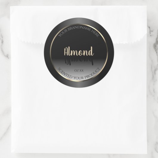 Luxe zwart-witlabel Gold-Lijst Ronde Sticker (Tas)