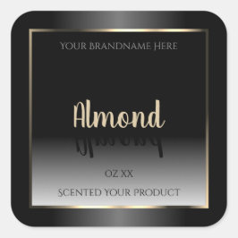 Luxe zwart-witlabel Gold-Lijst Vierkante Sticker