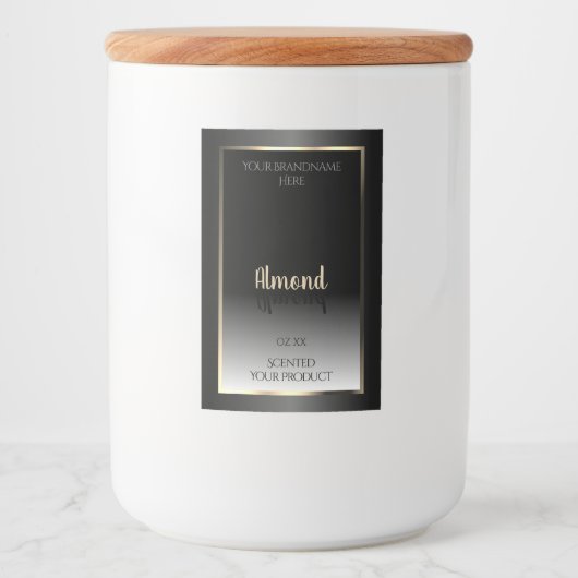 Luxe zwart-witlabel Gold-Lijst Voedselcontainer Etiket (Voorkant)