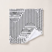 LUXE ZWART-WITTE KOEPELS BAD HANDDOEK (Wasdoekje)