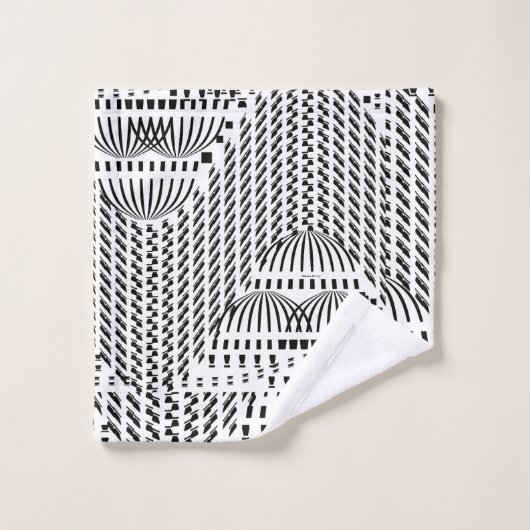 LUXE ZWART-WITTE KOEPELS BAD HANDDOEK (Wasdoekje)