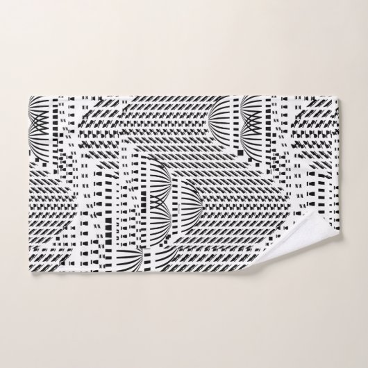 LUXE ZWART-WITTE KOEPELS BAD HANDDOEK (Handdoek)