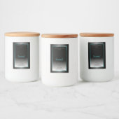 Luxe Zwart-Witte Productlabels Teal Frame Voedselcontainer Etiket (Flessen)
