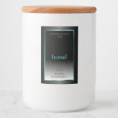 Luxe Zwart-Witte Productlabels Teal Frame Voedselcontainer Etiket (Voorkant)