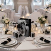 Luxe zwart-witte trouwcadeautas medium cadeauzakje