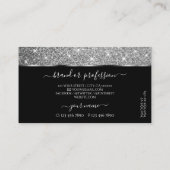 Luxe zwart zilver glitter shimmer sterren elegant visitekaartje (Achterkant)