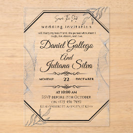 Luxe Zwart & Zilver Lijst Uitnodiging Sjabloon