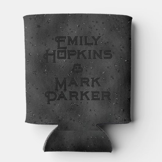 Luxe zwarte achtergrond Glam Design Blikjeskoeler (Achterkant)