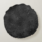 Luxe zwarte achtergrond met mousserend patroon rond kussen (Achterkant)