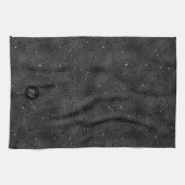 Luxe zwarte achtergrond met wit sprankelend patroo theedoek (Horizontaal)