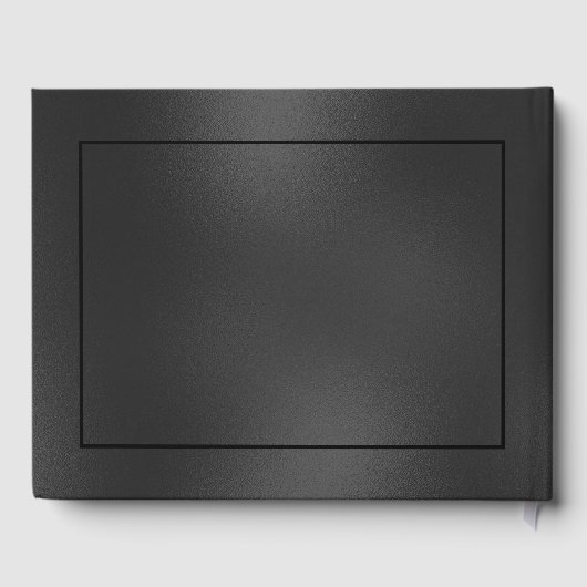 Luxe zwarte achtergrond monochromatische vormgevin gastenboek (Achterkant)