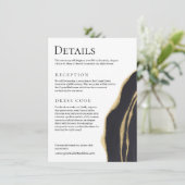 Luxe zwarte agaat met goud informatiekaartje (Staand voorkant)