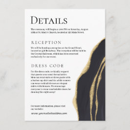 Luxe zwarte agaat met goud informatiekaartje