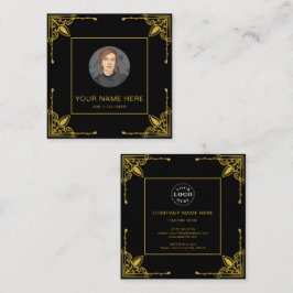 Luxe zwarte belkaart met metallic goud contactkaartje