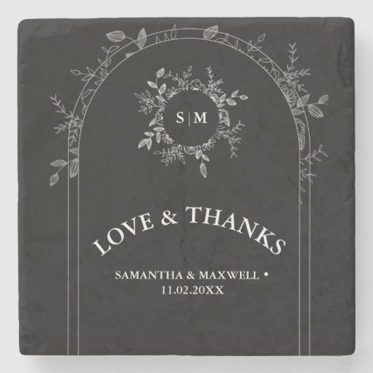 Luxe zwarte bruiloft Onderzetters Classic (Voorkant)